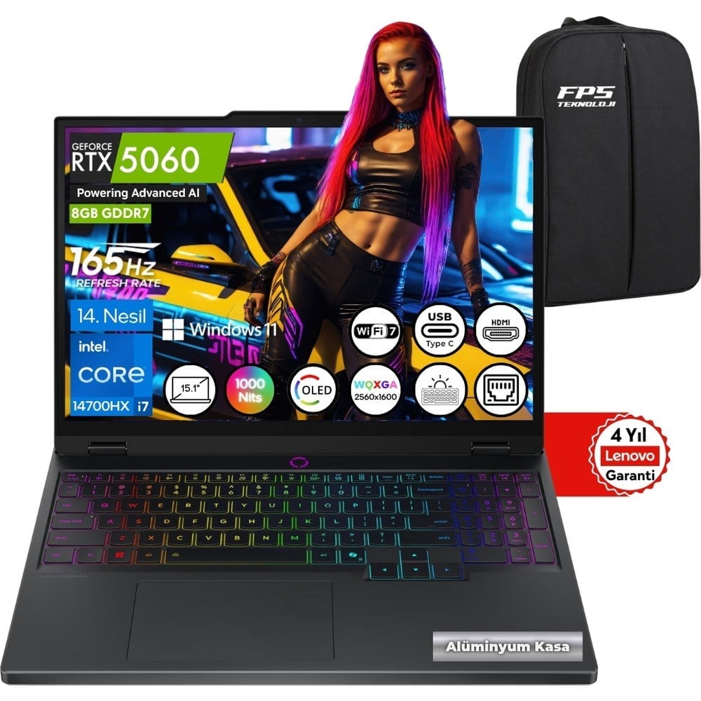 Lenovo Legion 5 15IRX10 I7-14700HX RTX5060 64GB Ram 4tb SSD 15.1