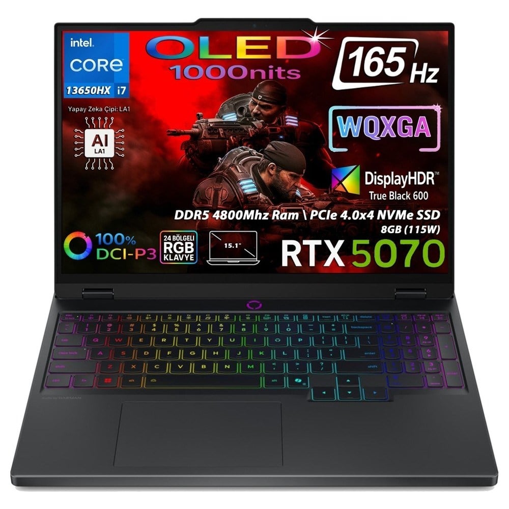 Lenovo Legion 5 15IRX10 Intel Core I7 13650HX 12GB Ddr5 512GB SSD RTX5070 Freedos 15.1