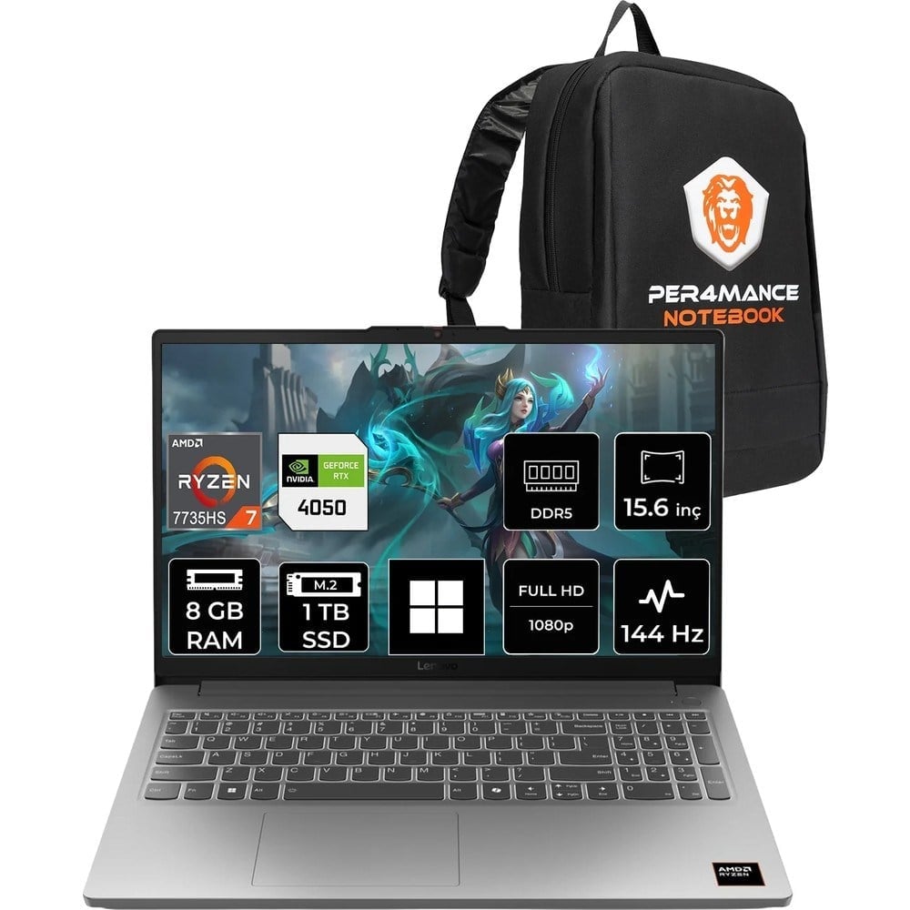 Lenovo Loq 15ARP10E Ryzen 7 7735HS RTX 4050 8GB RAM 1TB SSD 15.6