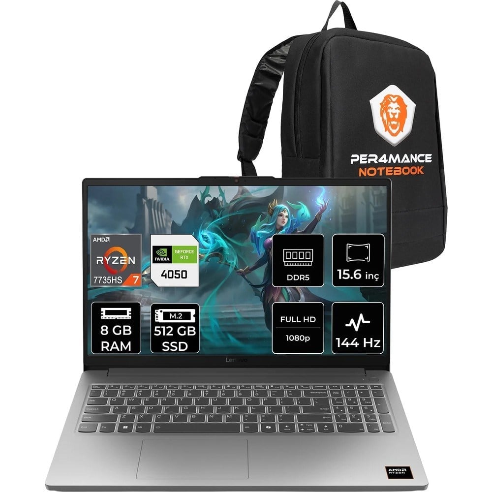 Lenovo Loq 15ARP10E Ryzen 7 7735HS RTX 4050 8GB RAM 512GB SSD 15.6