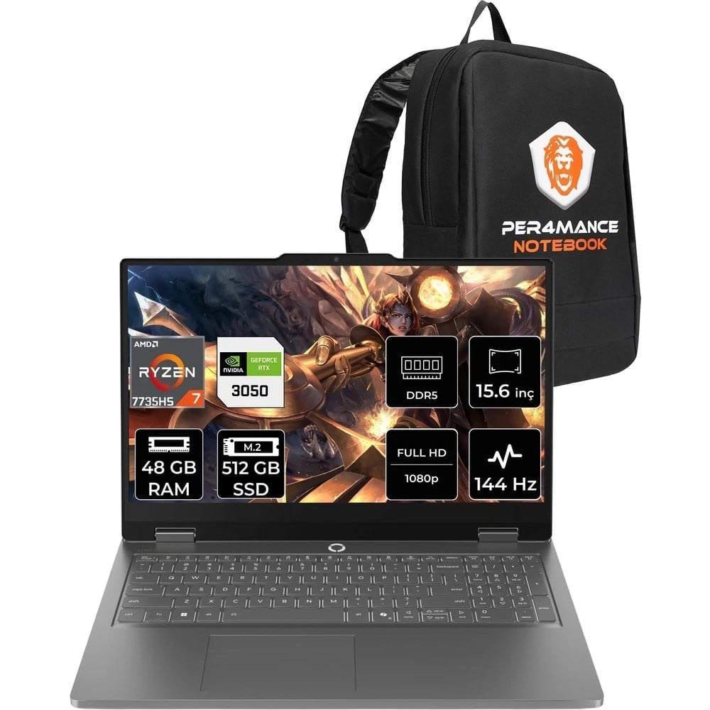 Lenovo Loq Essential Ryzen 7 7735HS RTX 3050 48GB RAM 512GB SSD 15.6