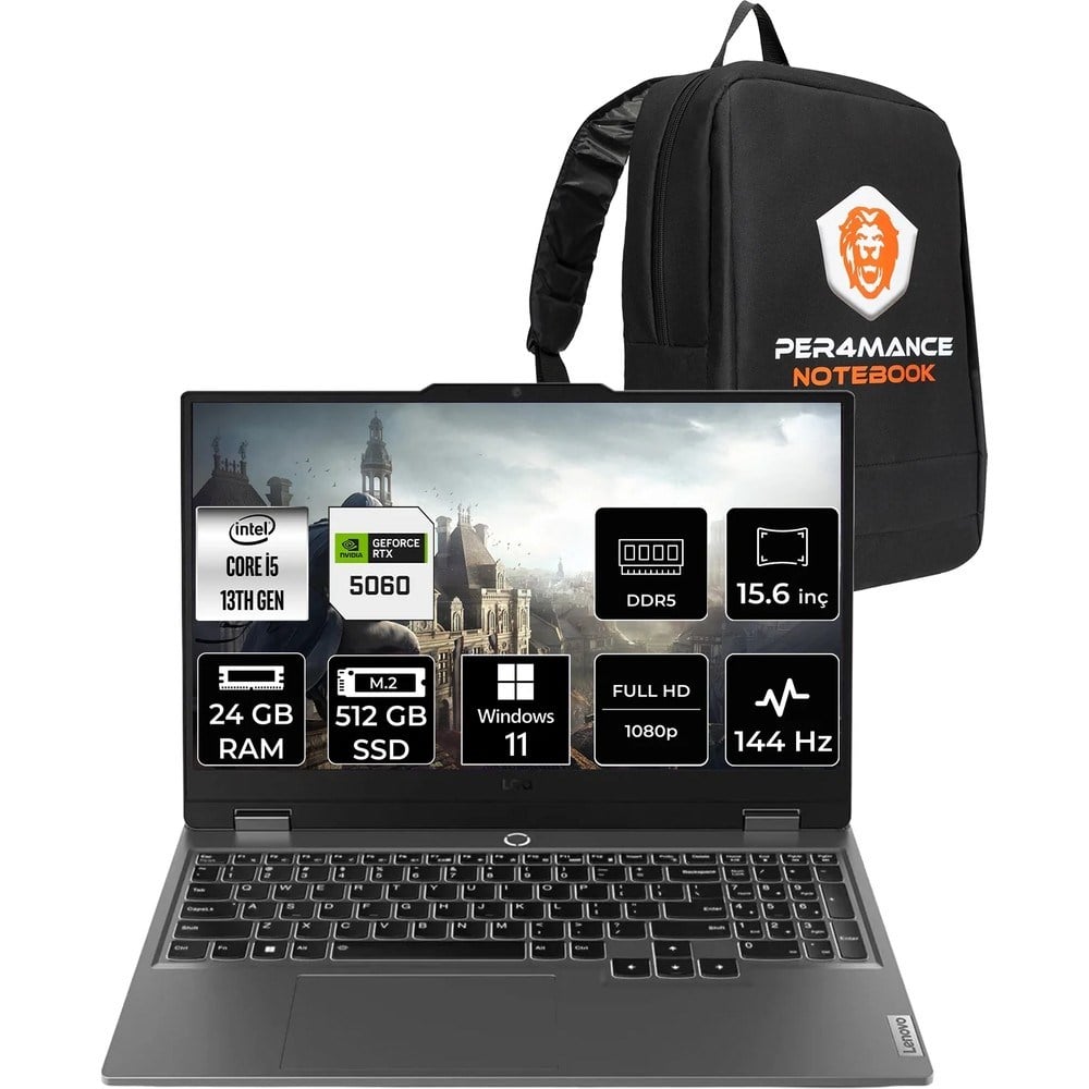 Lenovo Loq i5 13450HX RTX 5060 8GB Gaming Laptop 24GB RAM 512GB SSD 15.6