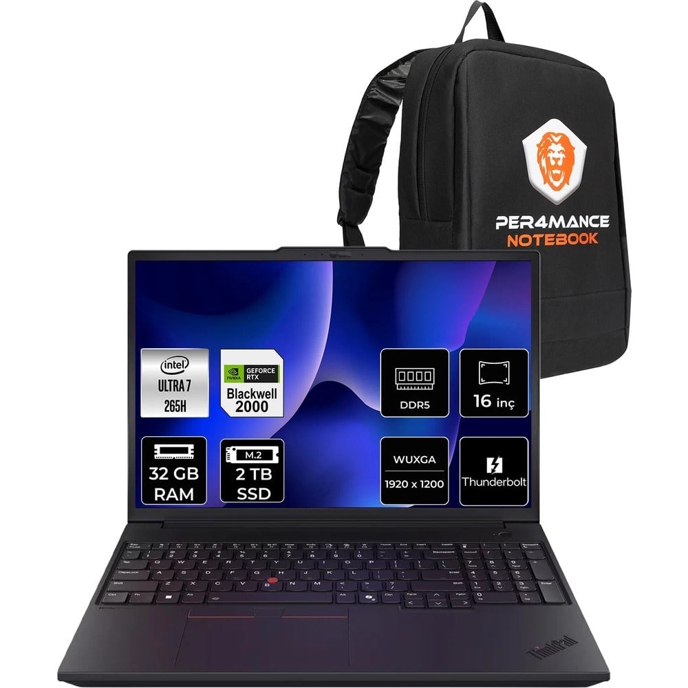 Lenovo Thinkpad P16V Gen 3 Core Ultra 7 265H İş İstasyonu 32GB RAM 2TB SSD 16