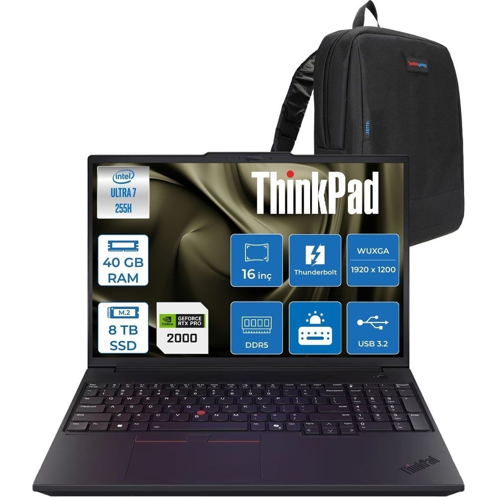 Lenovo Thinkpad P16V Gen3 Intel Core Ultra 7 255H 40GB 8tb SSD 8GB/RTXPRO2000 Blackwell 16