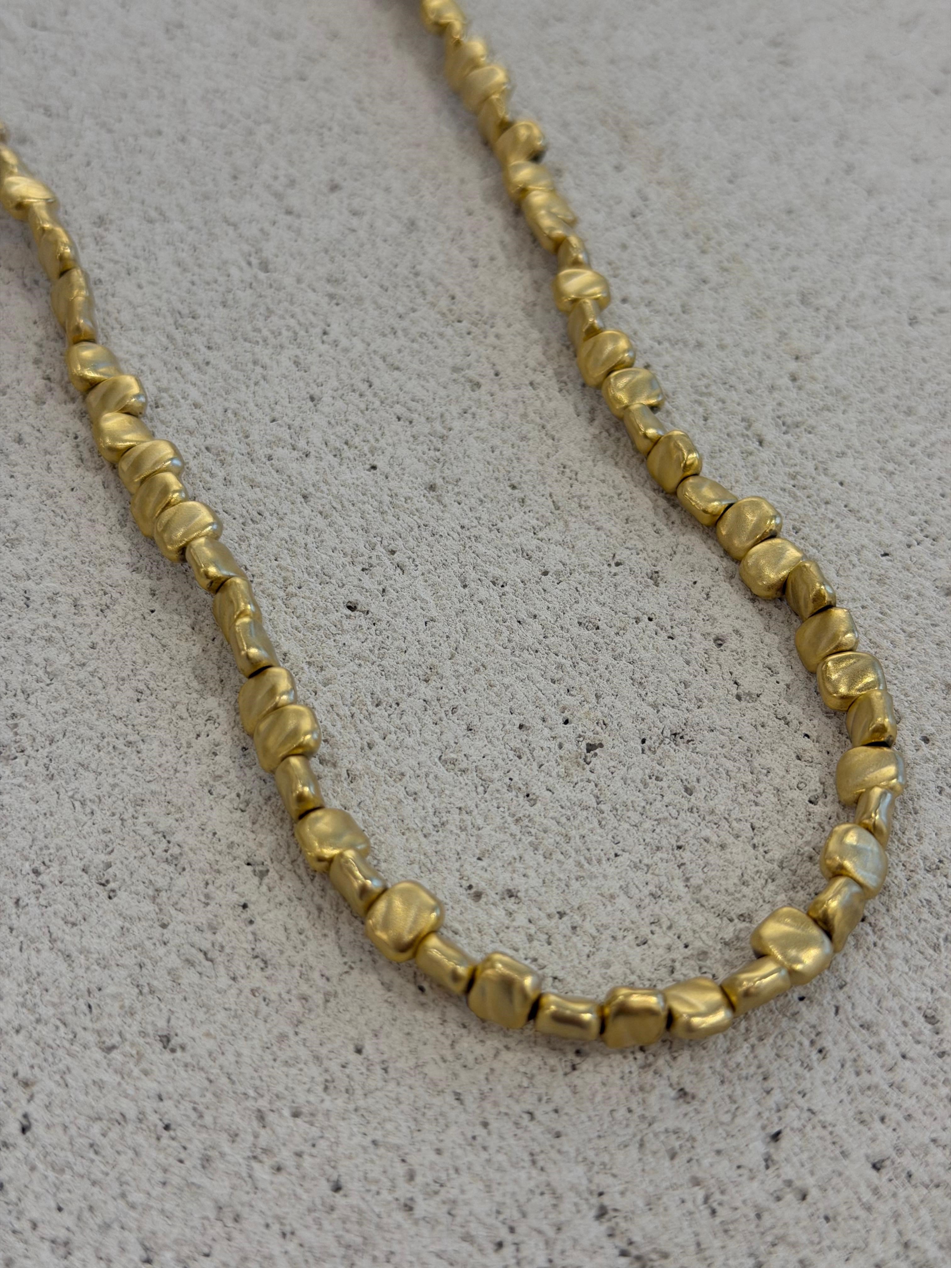 Bohem Gold Kaplama Taş Görünüm Uzun Kolye
