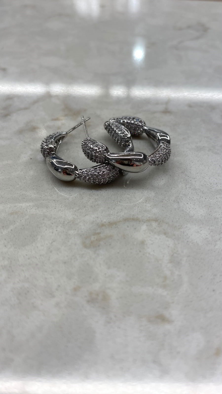 Damla Model Silver Halka Küpe
