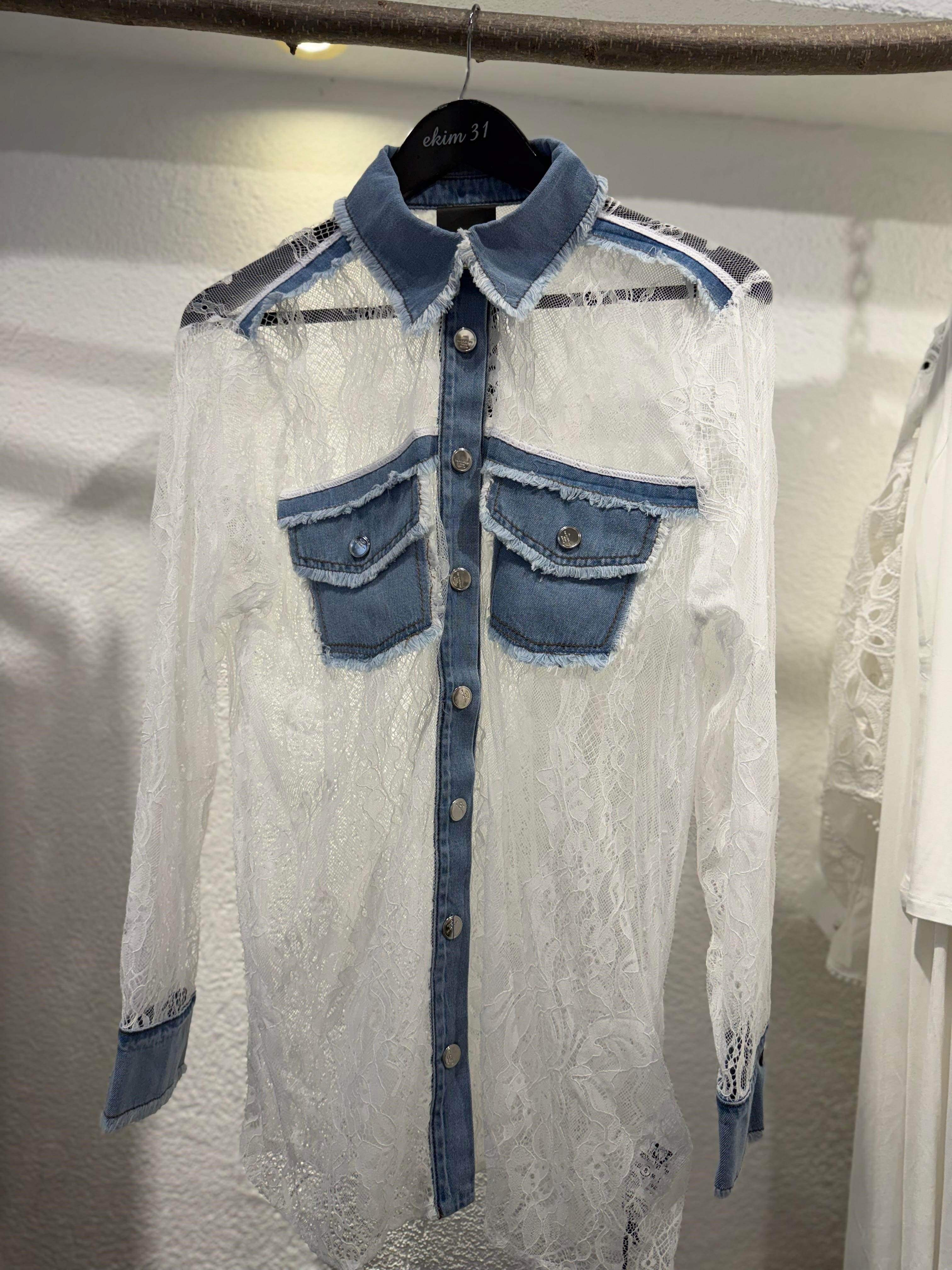 Dantelli Jean Gömlek