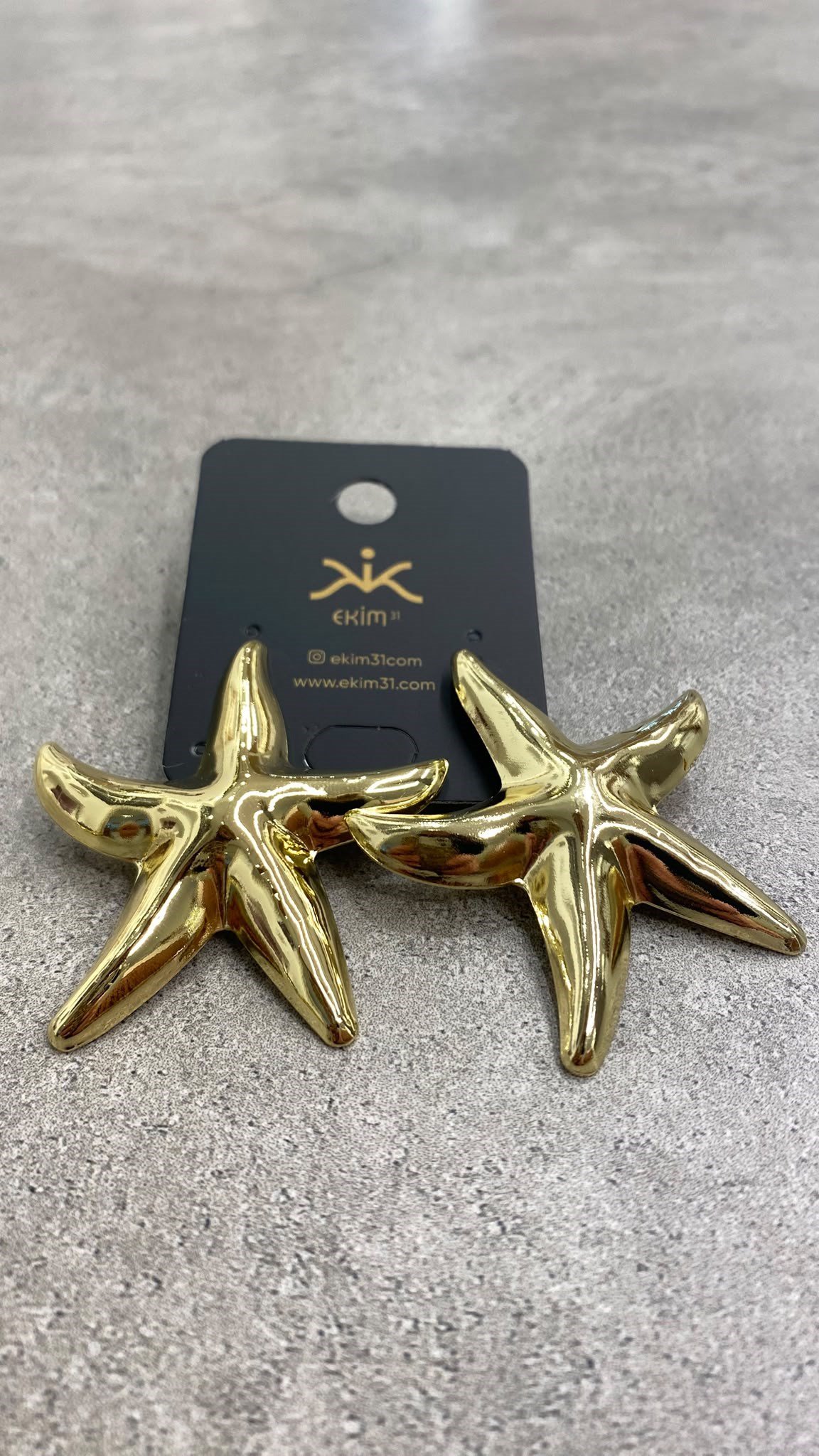Gold Deniz Yıldızı Küpe