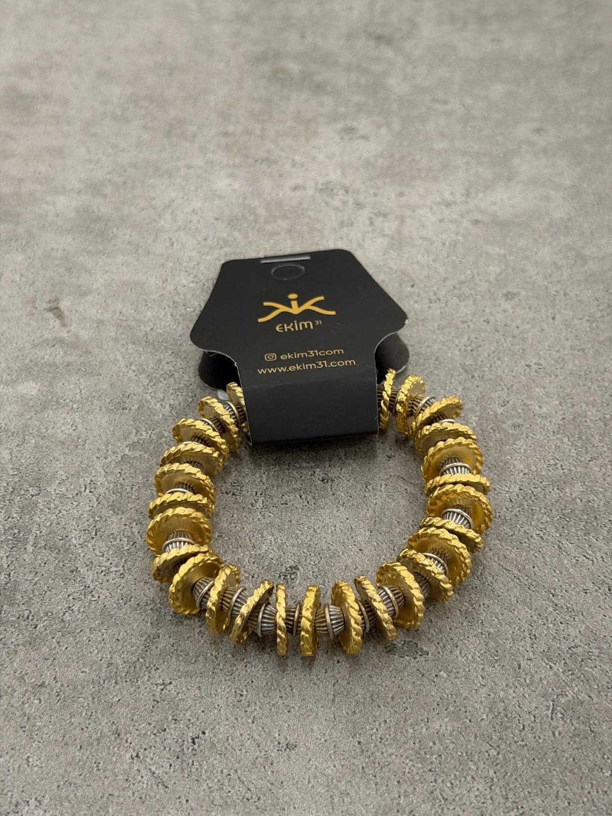 Gold Halkalı Bohem Lastikli Bileklik