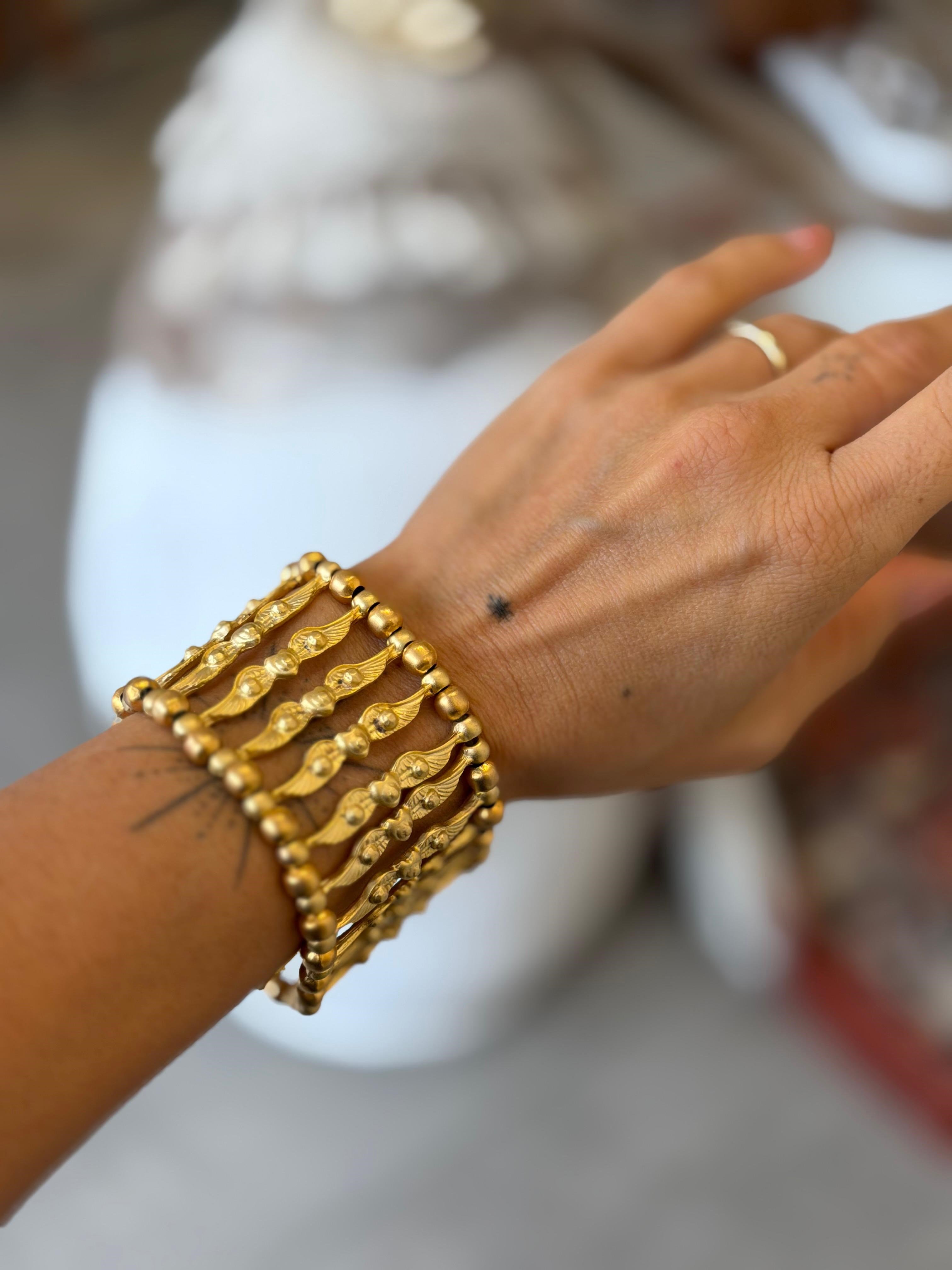 Gold Kaplama Melek Kanadı Detay Bİleklik