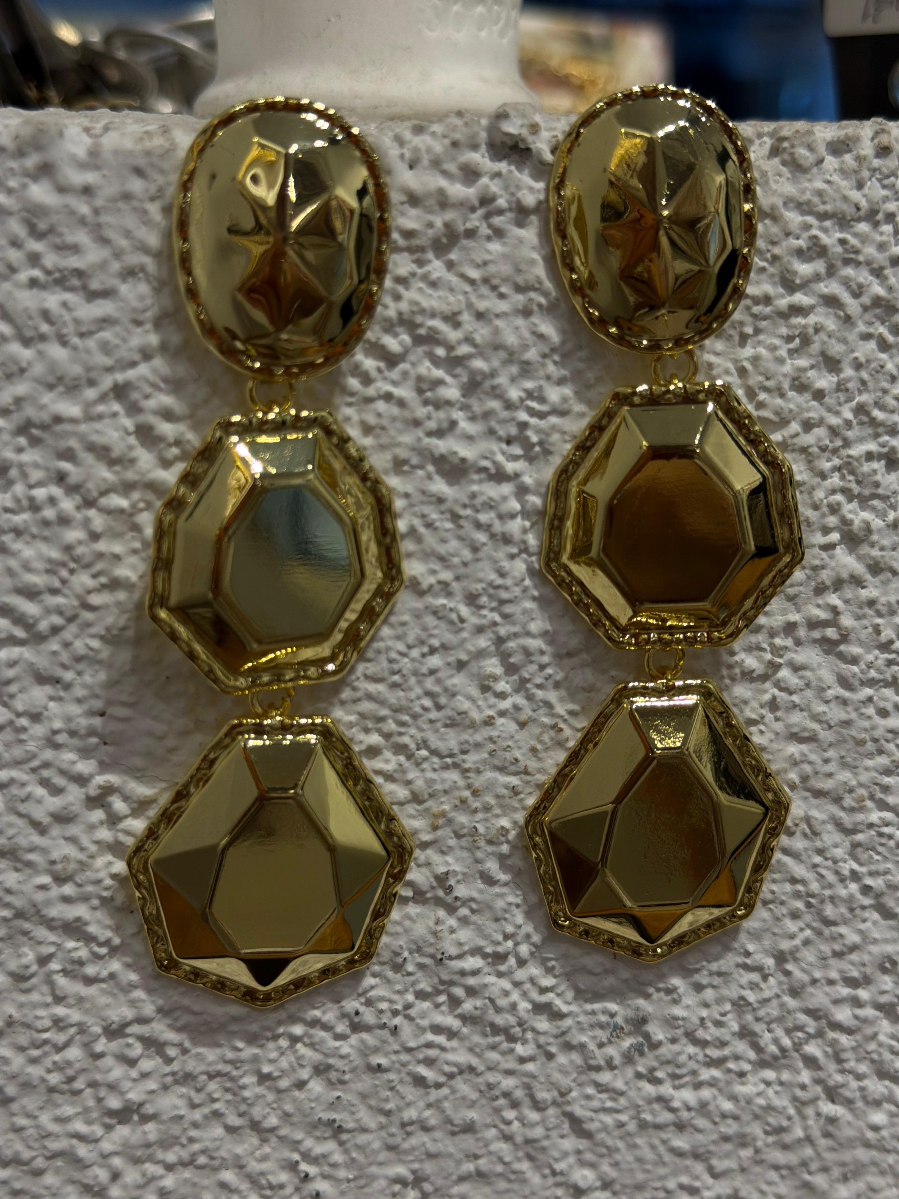Gold Üçlü Küpe