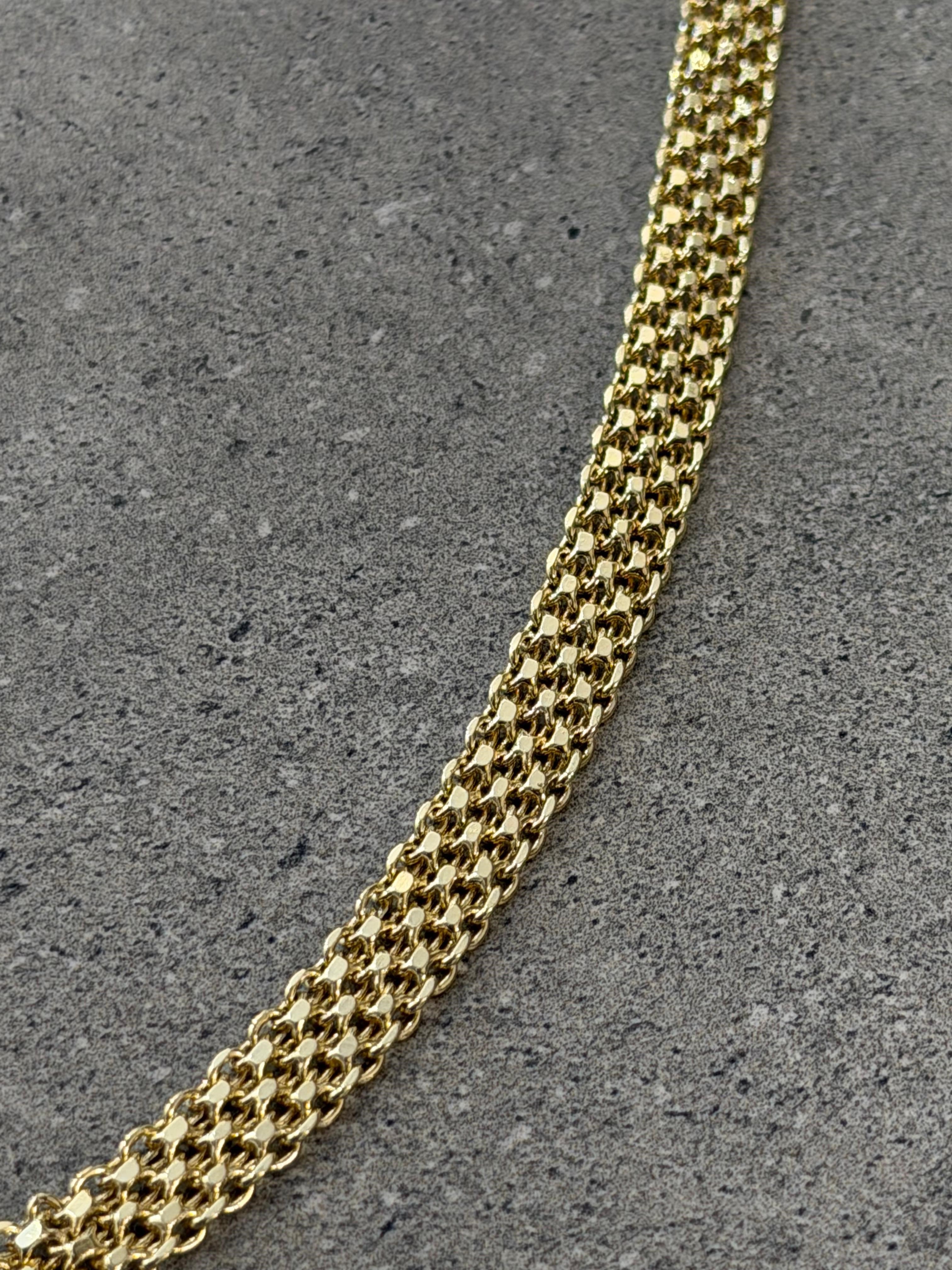 Hasır Desen Gold Kolye