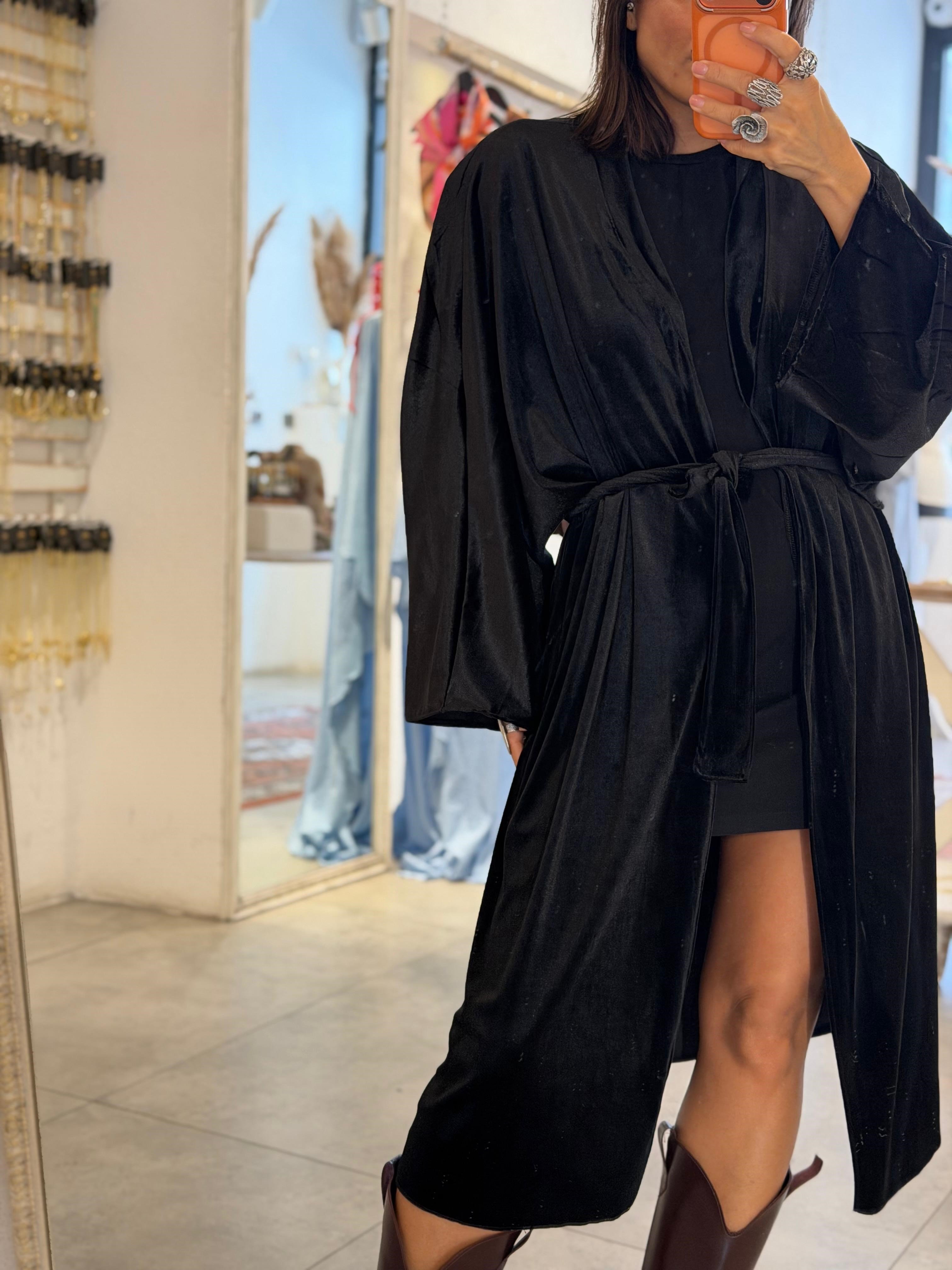 Kadife Kısa Kimono 
