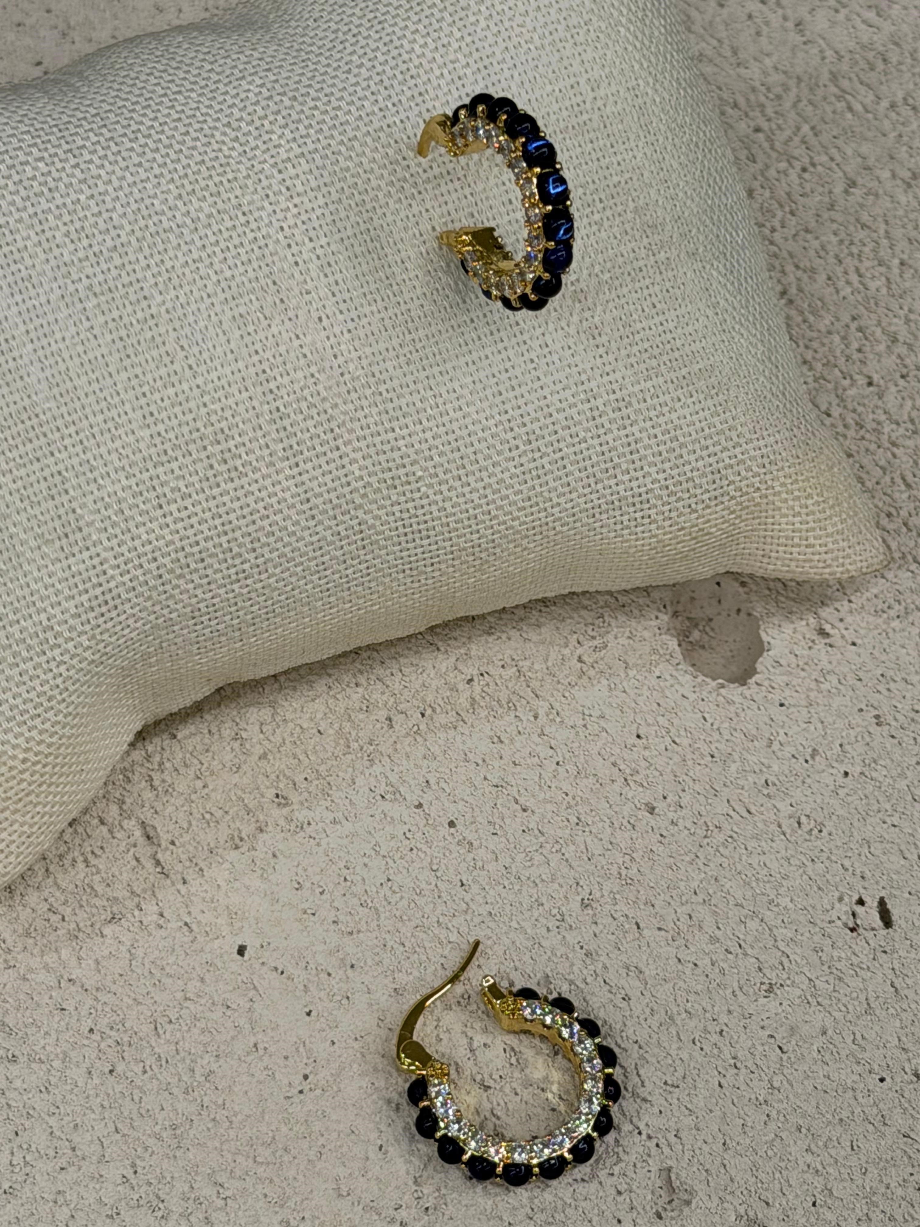 Laci Zİrcon Gold Halka Küpe