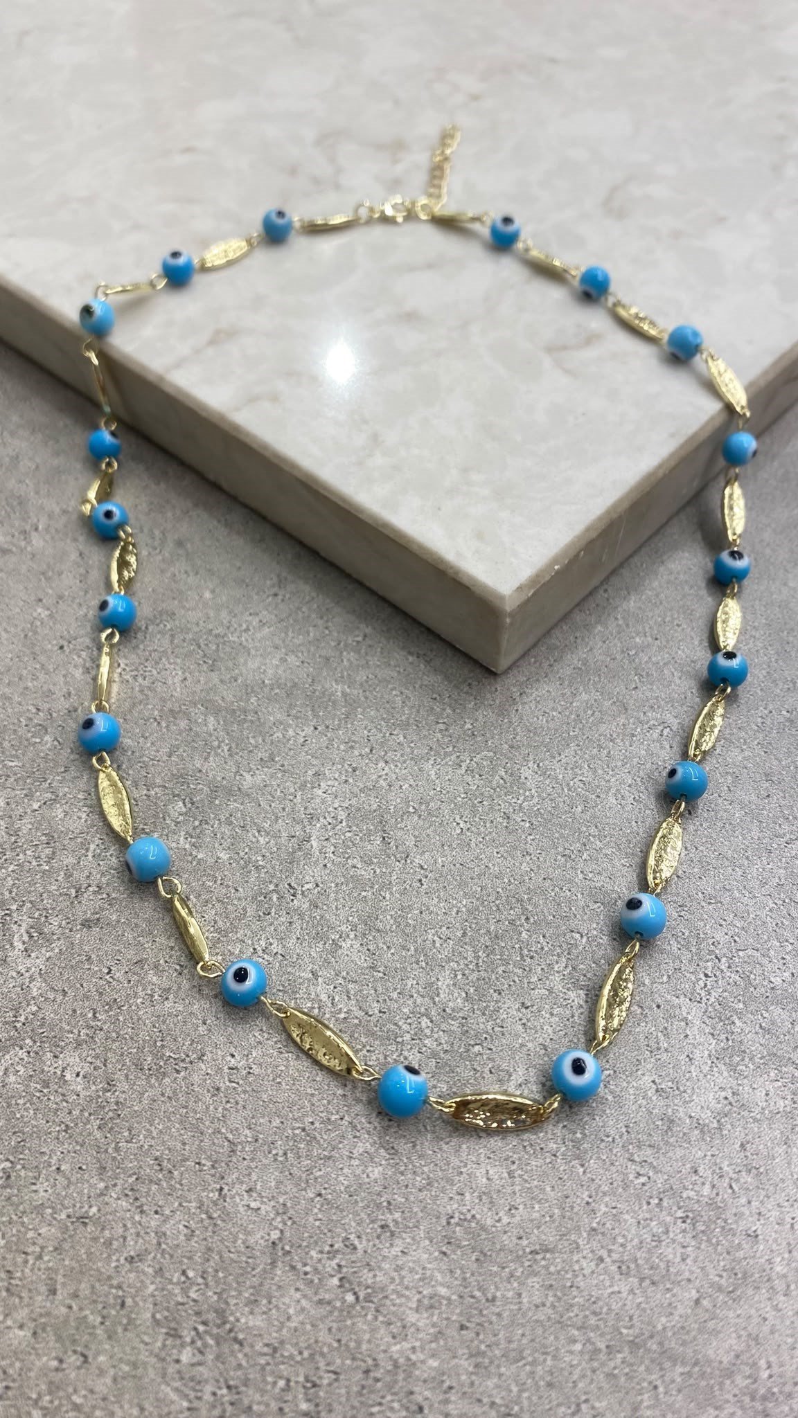 Nazar Boncuklu Gold Kolye