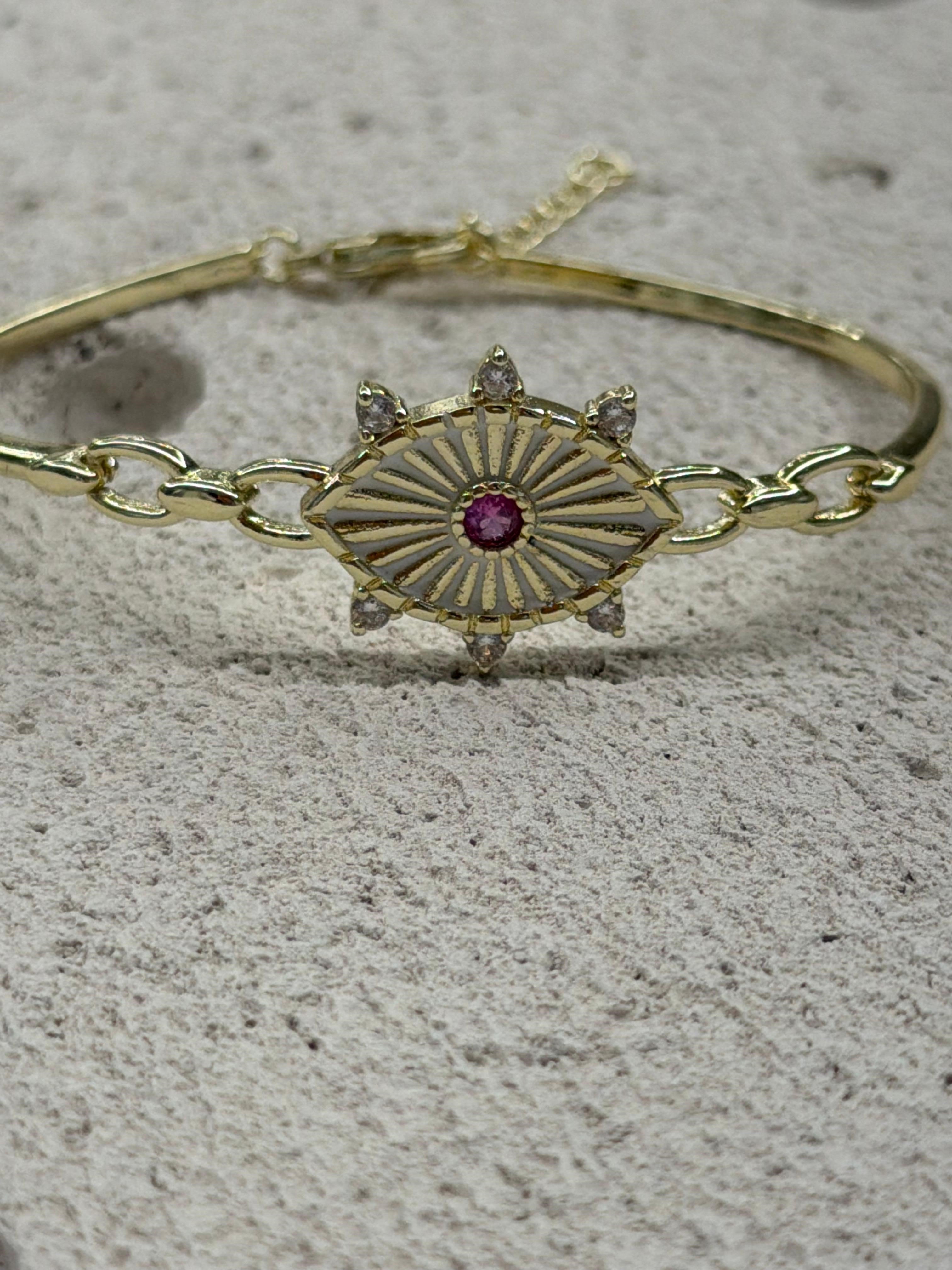 Pembe Taşlı Göz Model Bİleklik