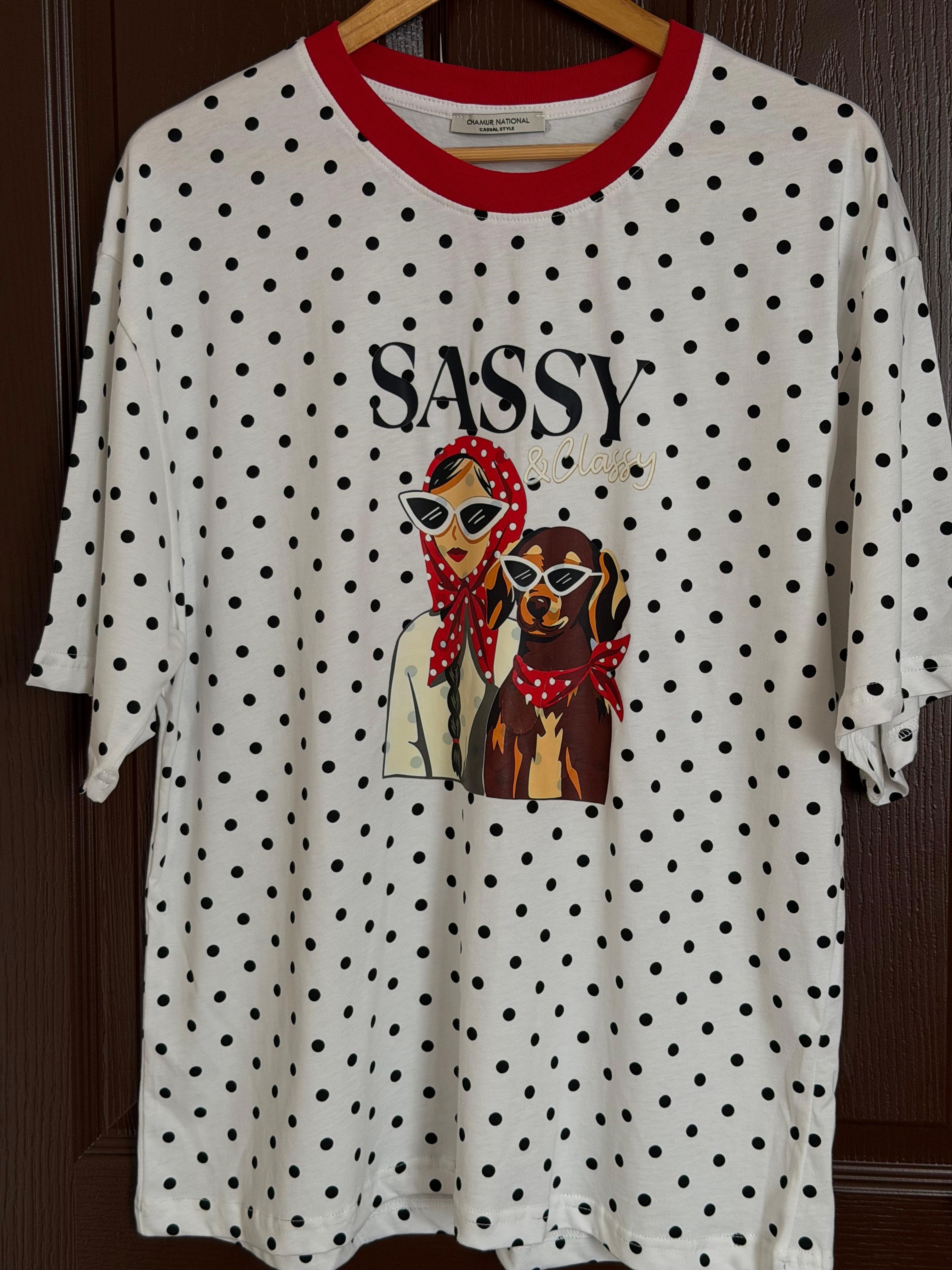 Puantiyeli Oversize Tshirt