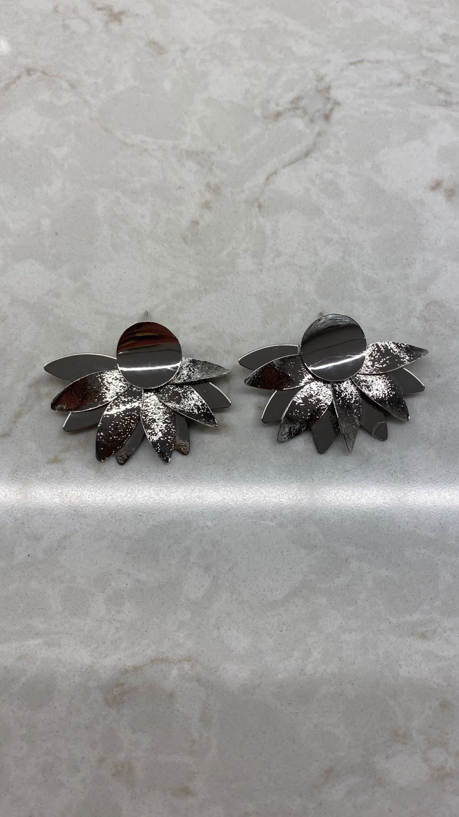 Silver Çiçek Küpe
