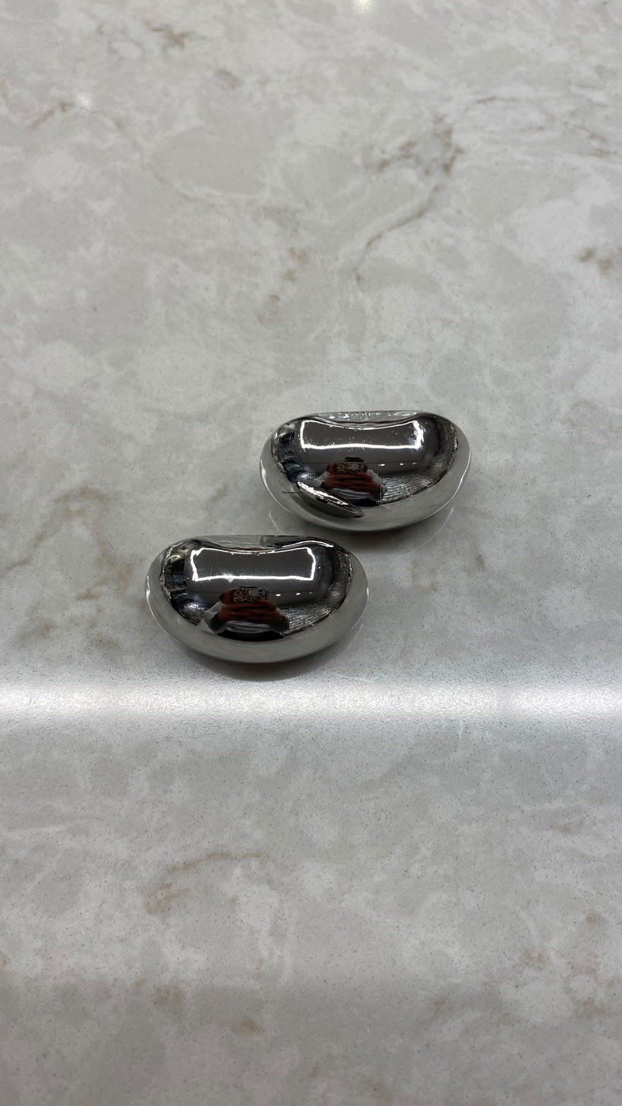 Silver Oval Küpe