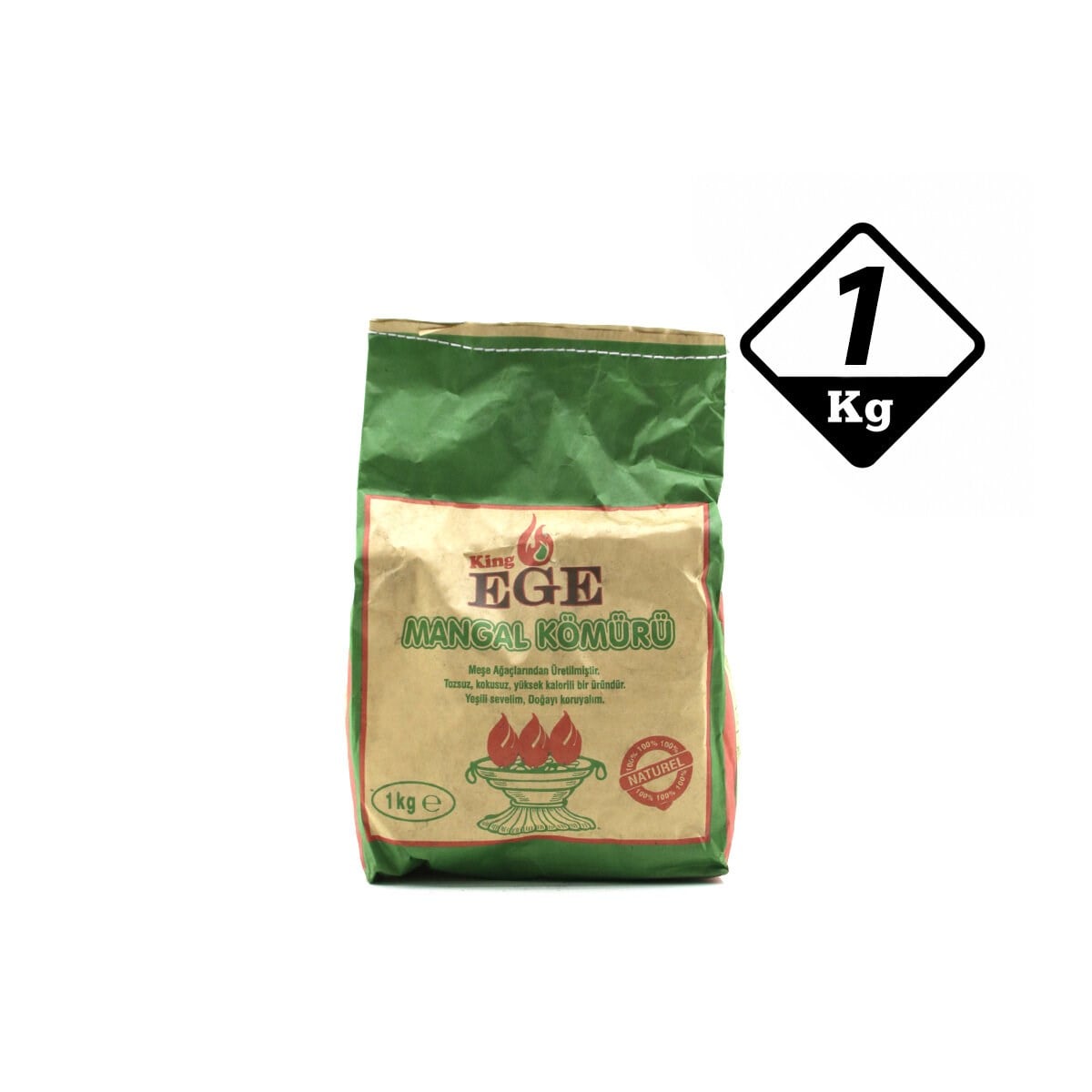 1 kg Mangal Kömürü - Çıra Hediyeli - Meşe Kömürü