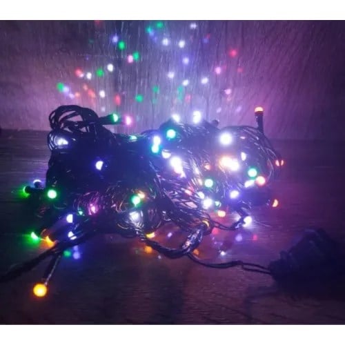 10m 100 Led Damla Uçlu RGB Işık SİYAH Kablo