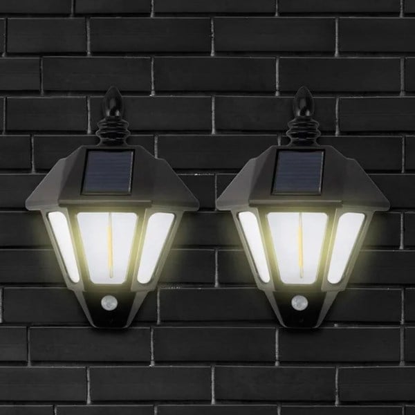 2'li Solar Cob Led Sensörlü Duvar Lambası