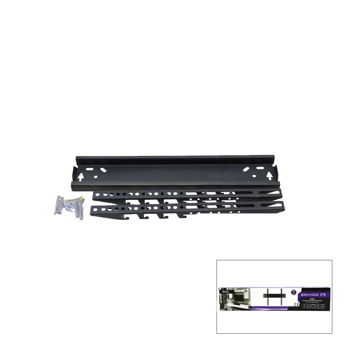 50 İnç ve 27 İnç - 50 İnç Sabit TV Askı Aparatı - LCD LED TV Uyumlu - 56-127 cm
