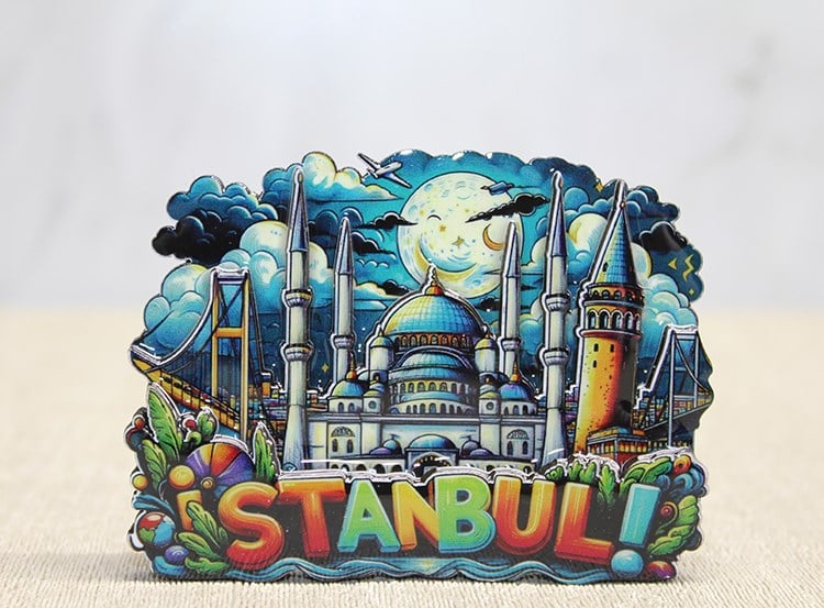 Ahşap İstanbul Temalı Magnet - Model 2