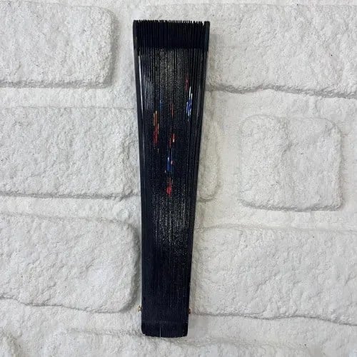 Bambu Çift Taraflı Siyah Yelpaze 12'li Paket