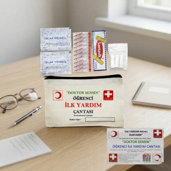 Bez Çantalı Öğrenci İlk Yardım Seti