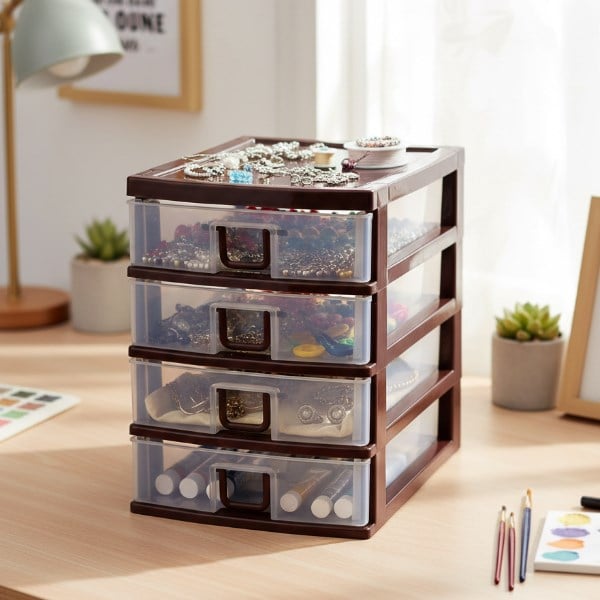 Mini 4 Çekmeceli Komidin Organizer