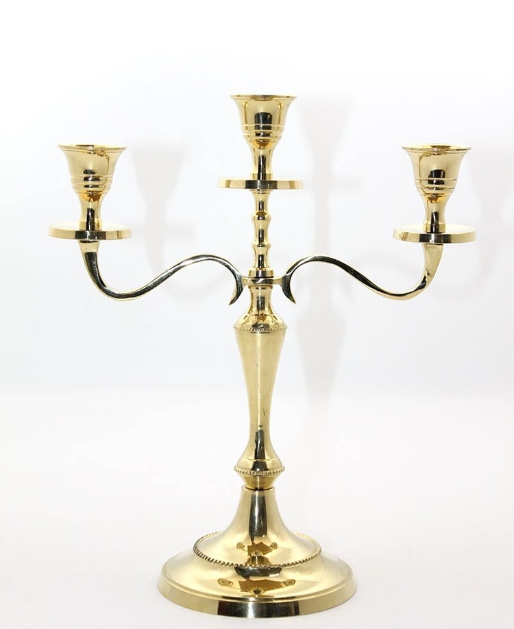 Pirinç 3'lü Şamdan Model 1