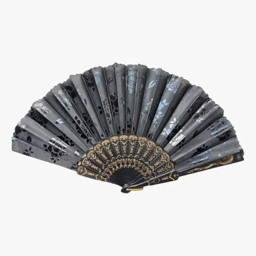 Plastik Siyah Kumaş Yelpaze 12'li Set