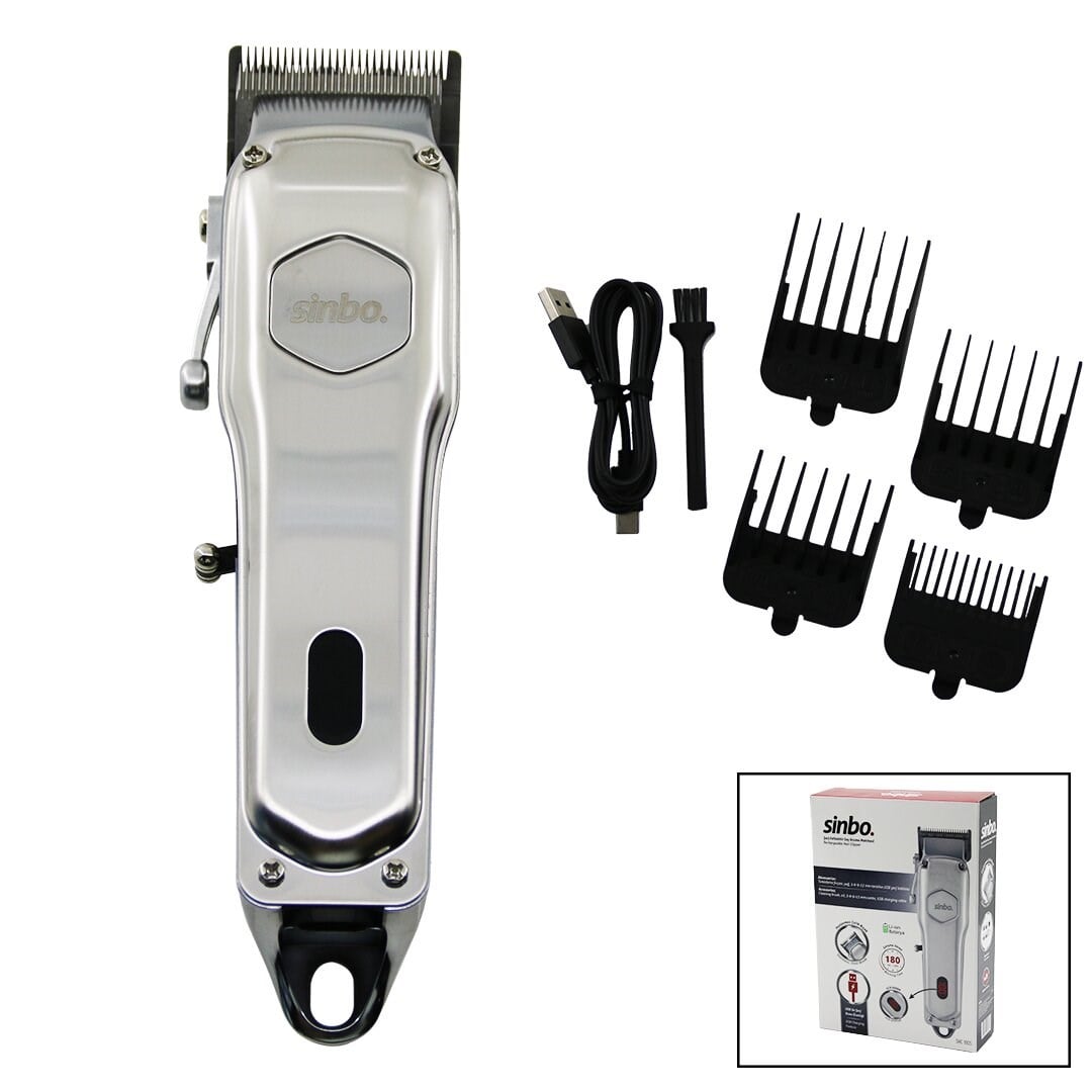 Sinbo Tıraş Makinesi - USB Şarjlı - Çelik Gövde - Kollu Tarak Ayarı