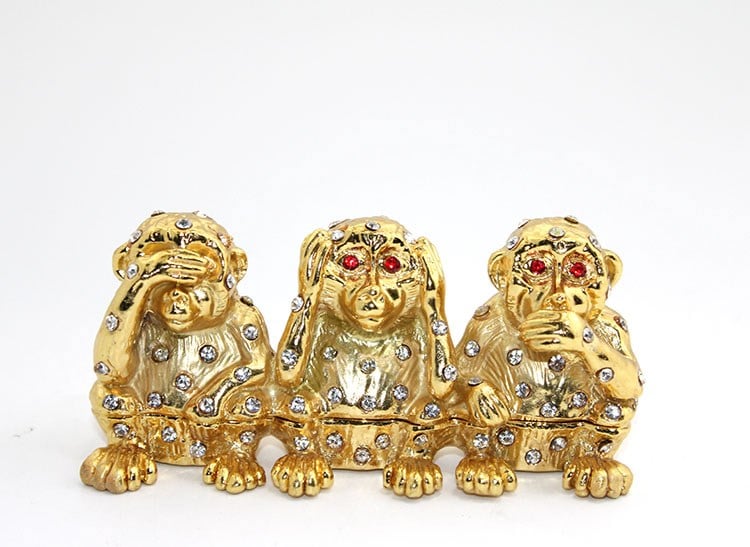 Swarovski Taşlı 3'lü Maymun Seti