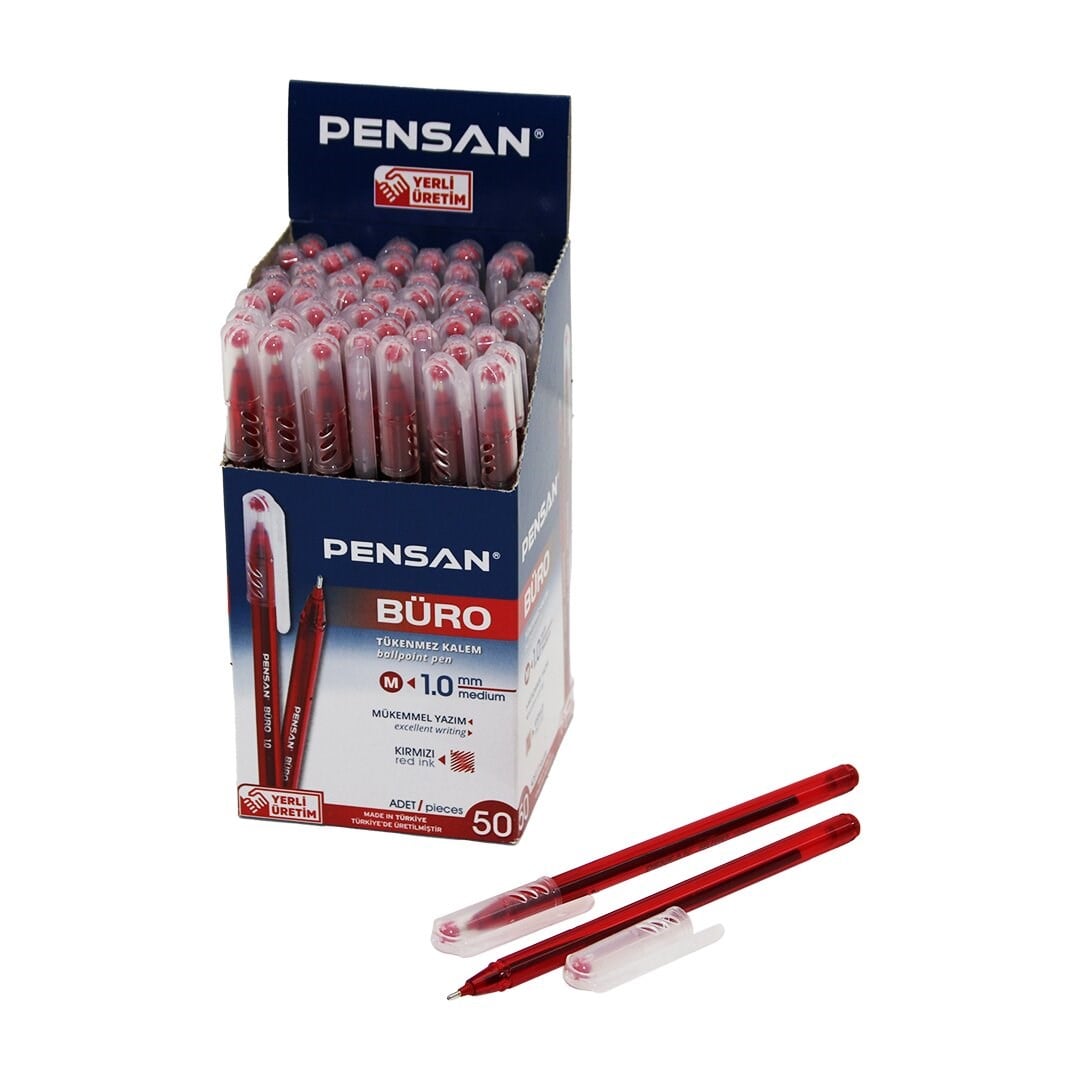 Tükenmez Kalem - Kırmızı Renk - 1.0 mm Medium Uç