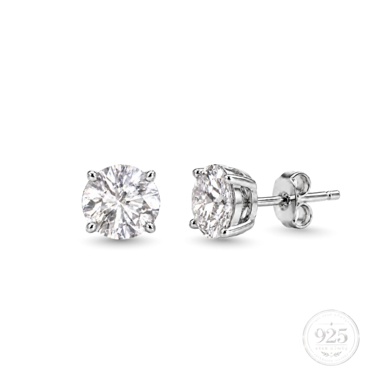 Servi 925 Ayar Gümüş Diamond Glow Zirkon Taşlı Tektaş Küpe