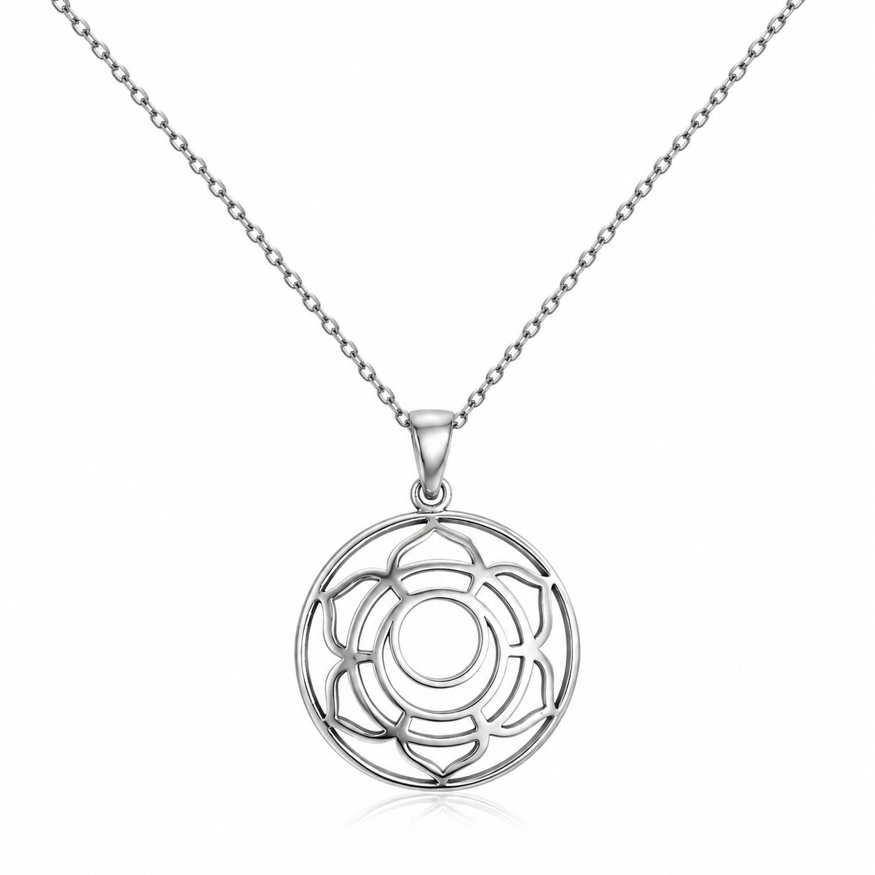 Servi 925 Ayar Gümüş Lotus Mandala Kolye