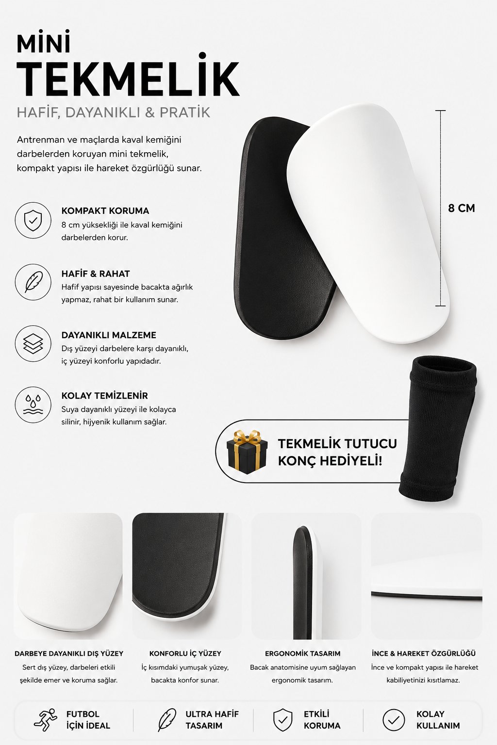 Voltrike Beyaz Mini Tekmelik 8 Cm