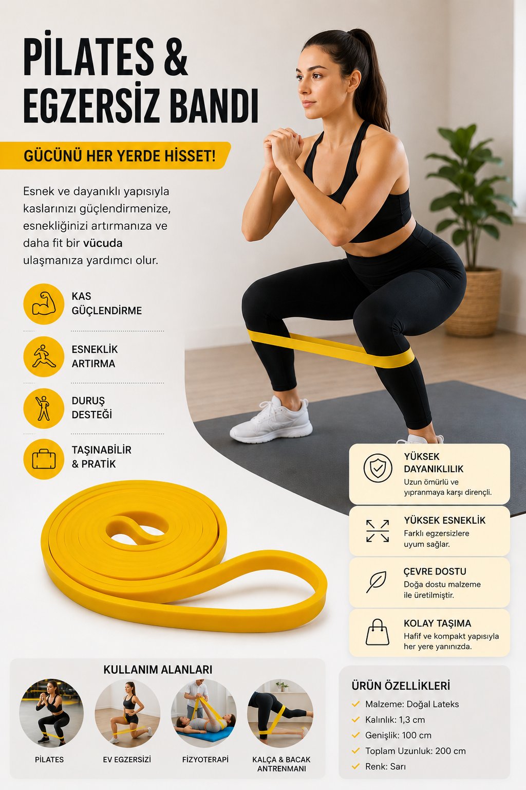 Voltrike Blpb-13 Yellow Latex Güç Bandı 13 Mm Sarı