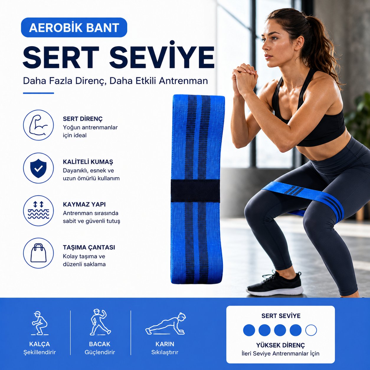 Voltrike Lab-3000 Prof. Aerobic Band Sert Mavi Renk