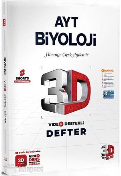 3D Yayınları AYT Biyoloji Video Destekli Defter