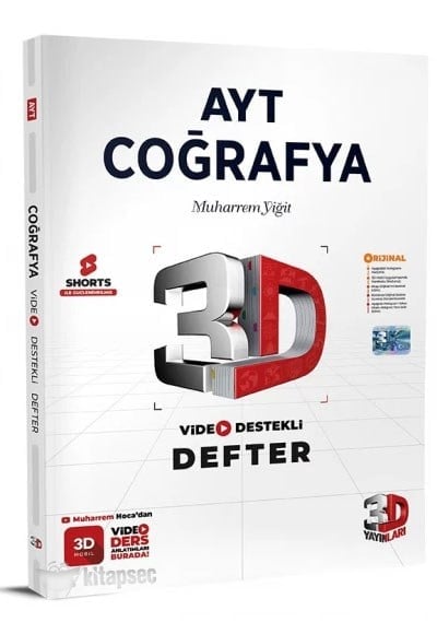 3D Yayınları AYT Coğrafya Video Destekli Defter