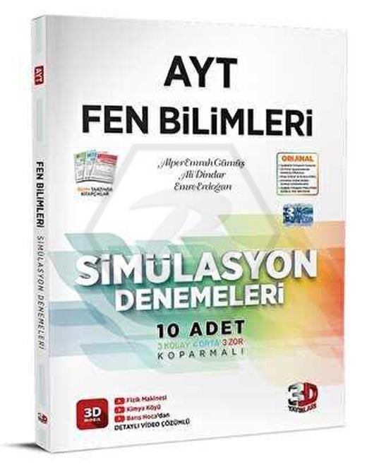3D Yayınları AYT Fen Bilimleri Simülasyon 10 Deneme