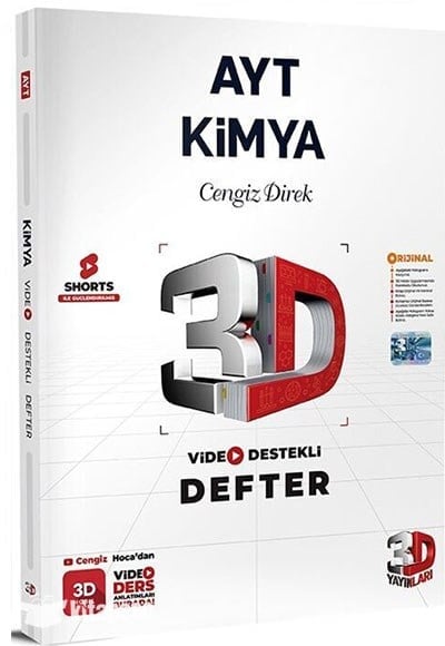 3D Yayınları AYT Kimya Video Destekli Defter