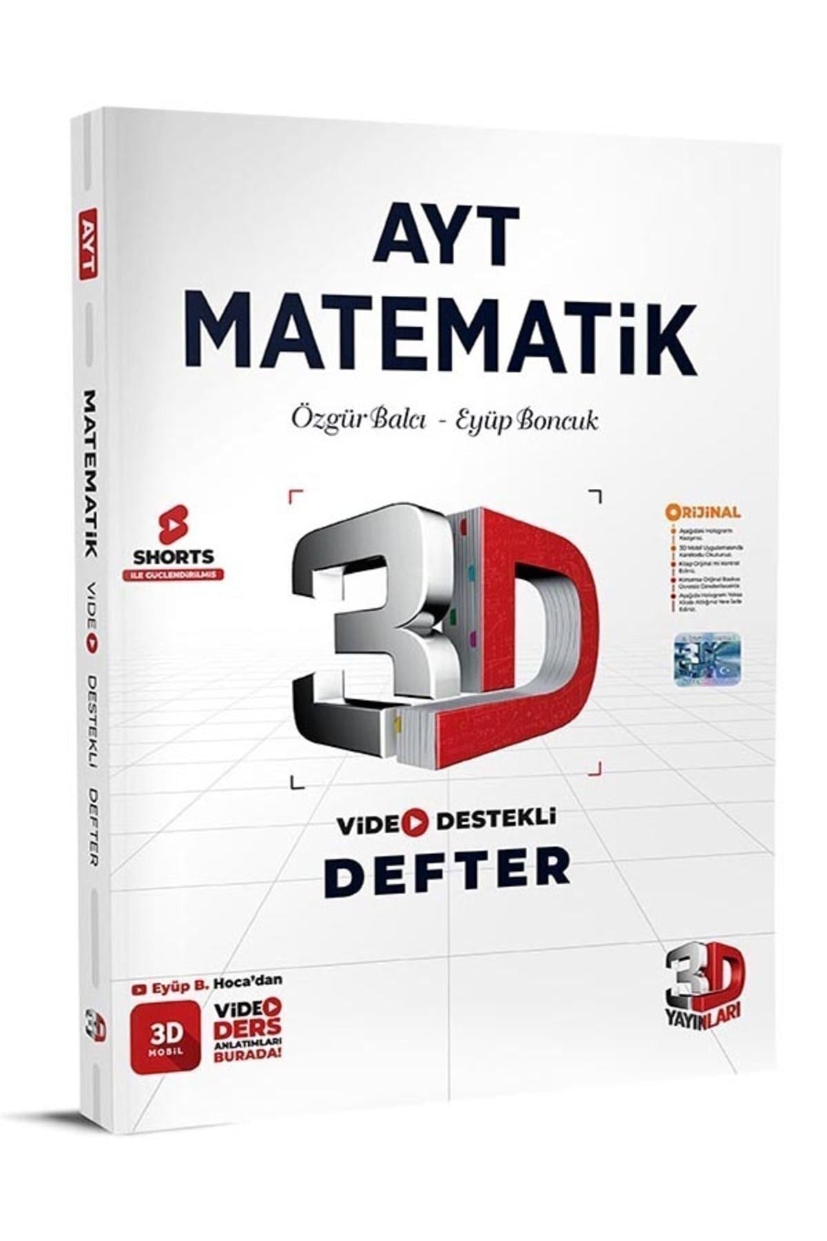 3D YAYINLARI AYT MATEMATİK VİDEO DERS DEFTERİ