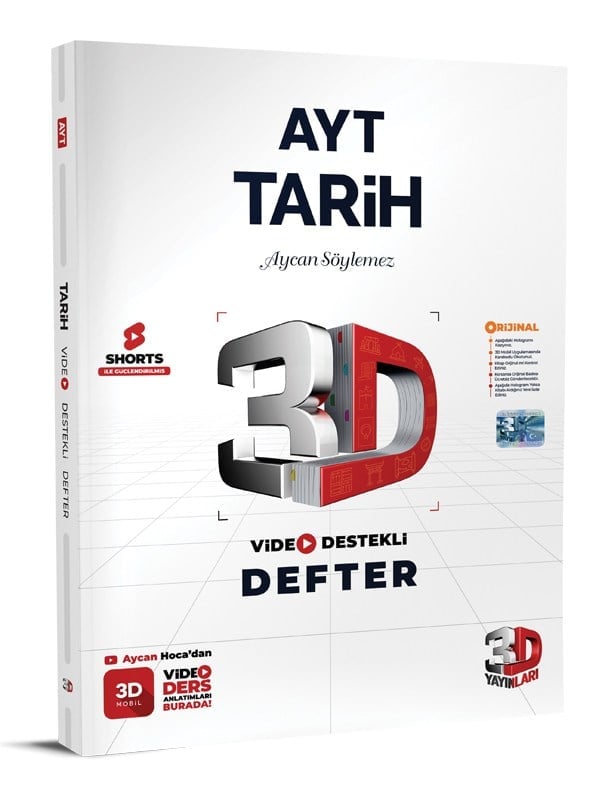 3D Yayınları AYT Tarih Video Destekli Defter