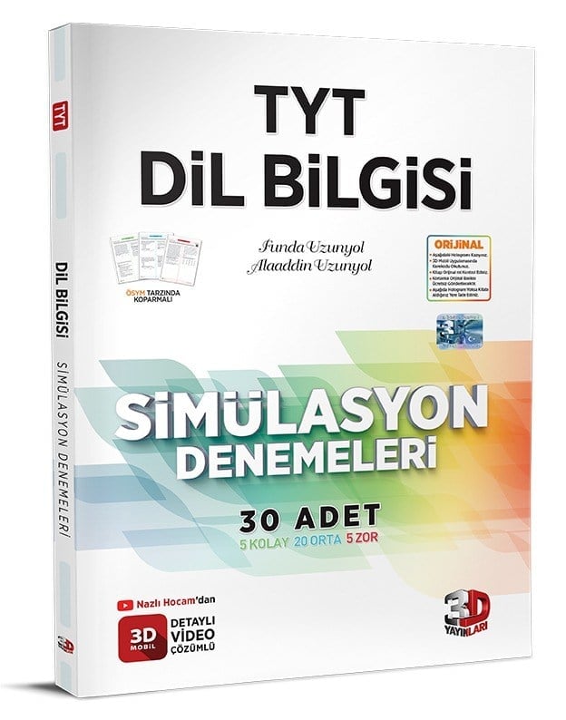 3D Yayınları TYT Dil Bilgisi Simülasyon 30 Deneme