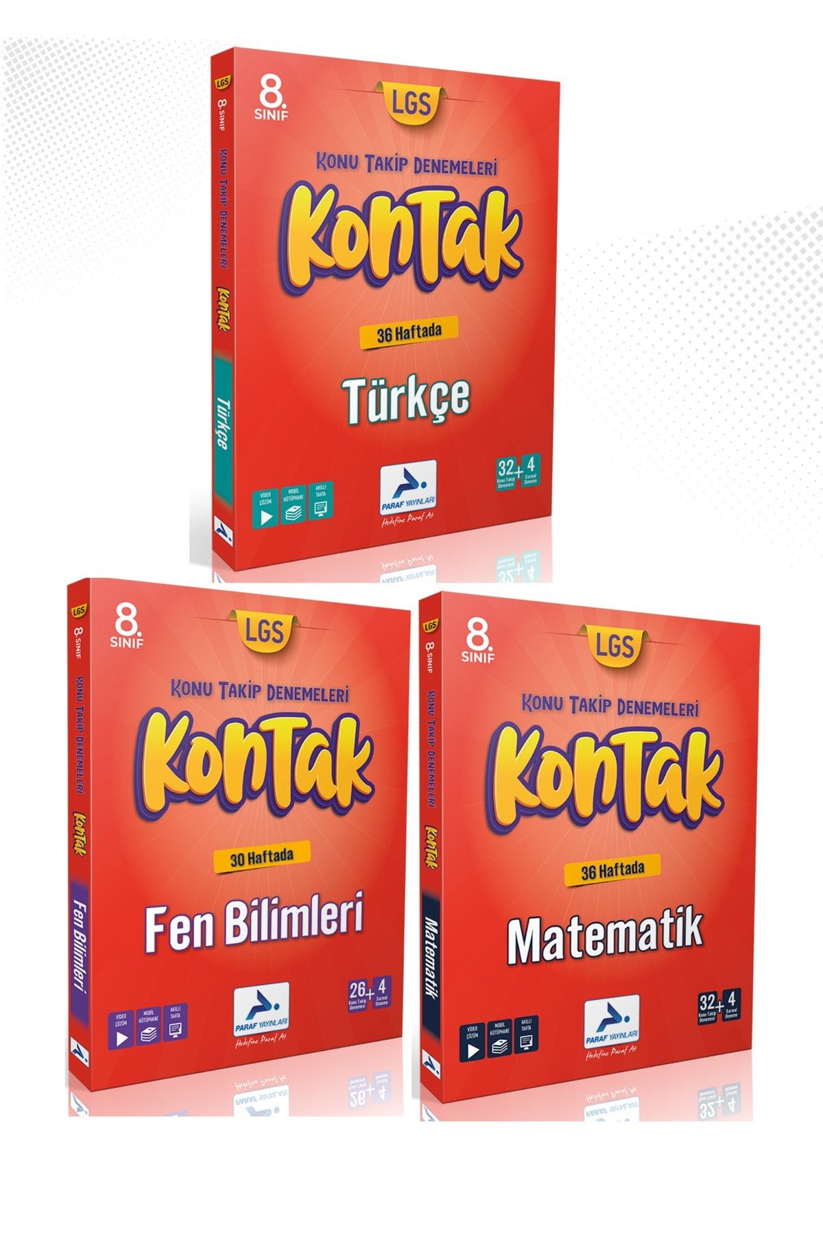 8. Sınıf Türkçe, Matematik, Fen Bilimleri Kontak Deneme (3 Kitap)