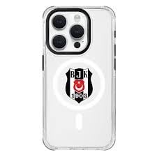 Beşiktaş MagSafe Logo Şeffaf iPhone 15 Pro Max Telefon Kılıfı